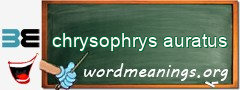 WordMeaning blackboard for chrysophrys auratus